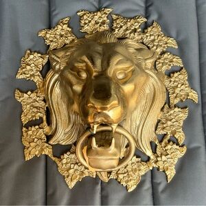 RARE - Oversized Metal Lion Head Door Knocker
